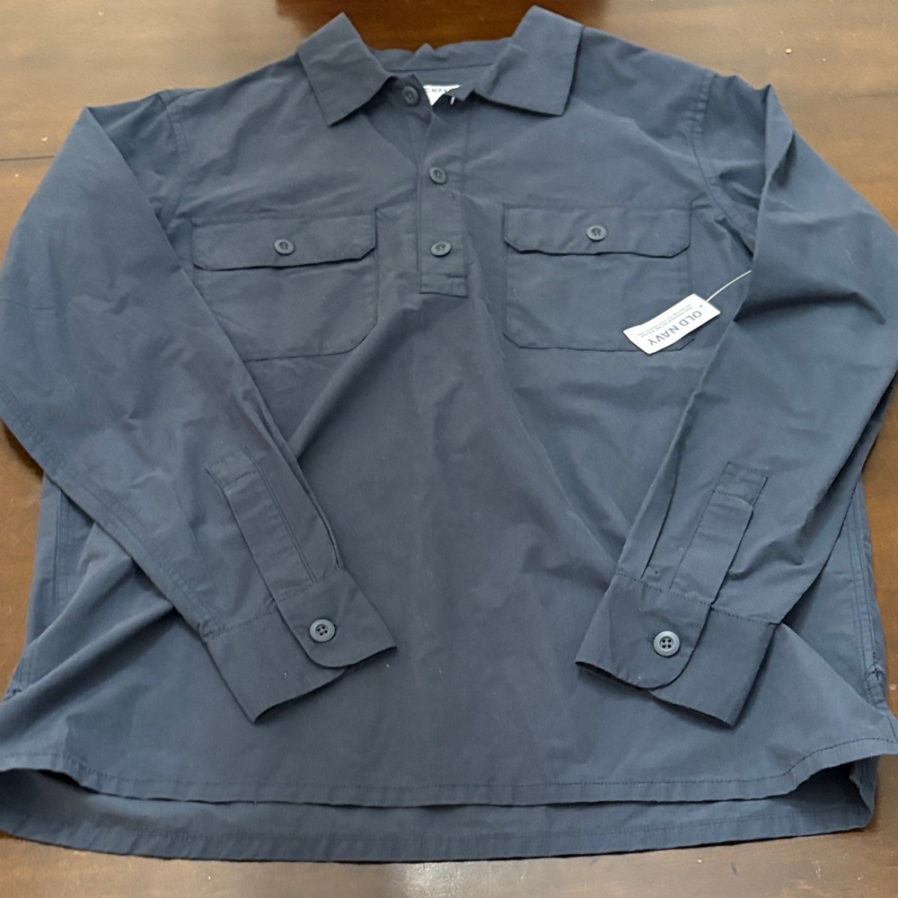 Old Navy Long Sleeve Button-Up Shirt Navy